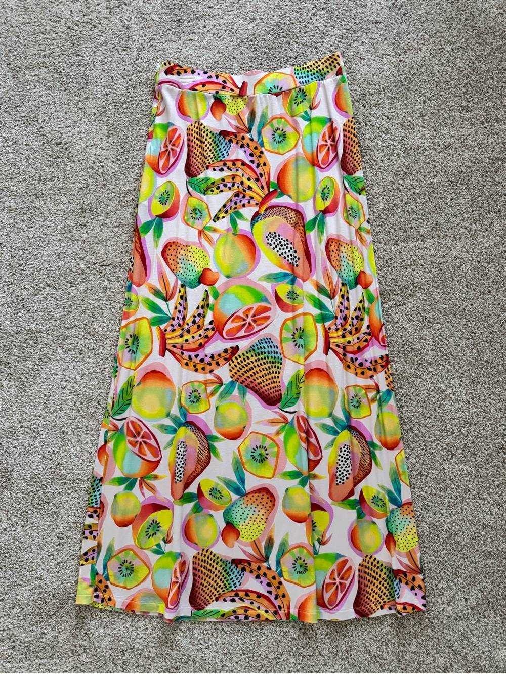 Farm Rio Tropical Fruits Maxi Skirt Anthropologie Size M- Like New - Picture 2 of 6